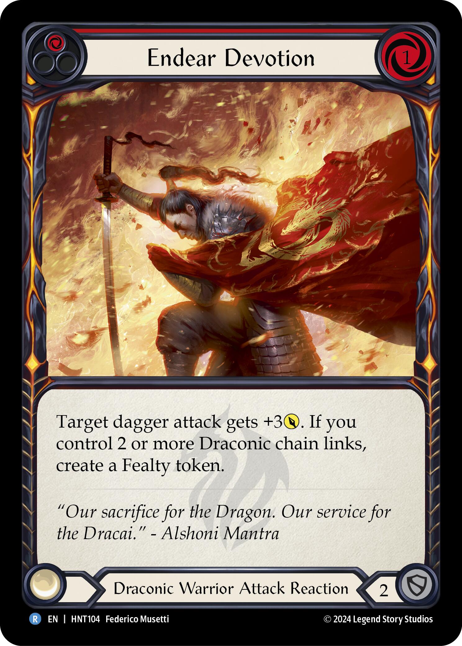 Endear Devotion (Red) [HNT104] (The Hunted)  Rainbow Foil | Good Games Adelaide SA