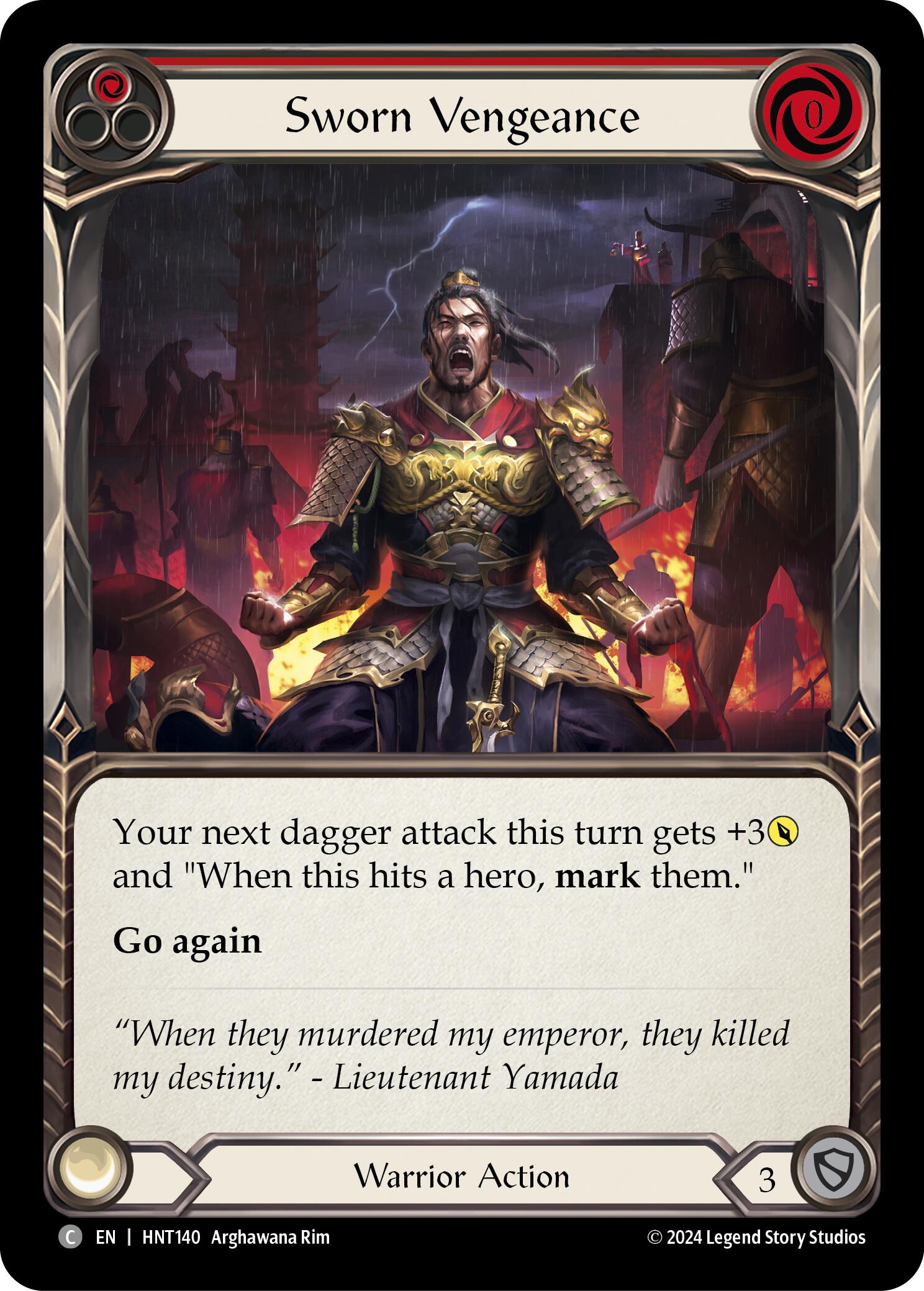 Sworn Vengeance (Red) [HNT140] (The Hunted)  Rainbow Foil | Good Games Adelaide SA