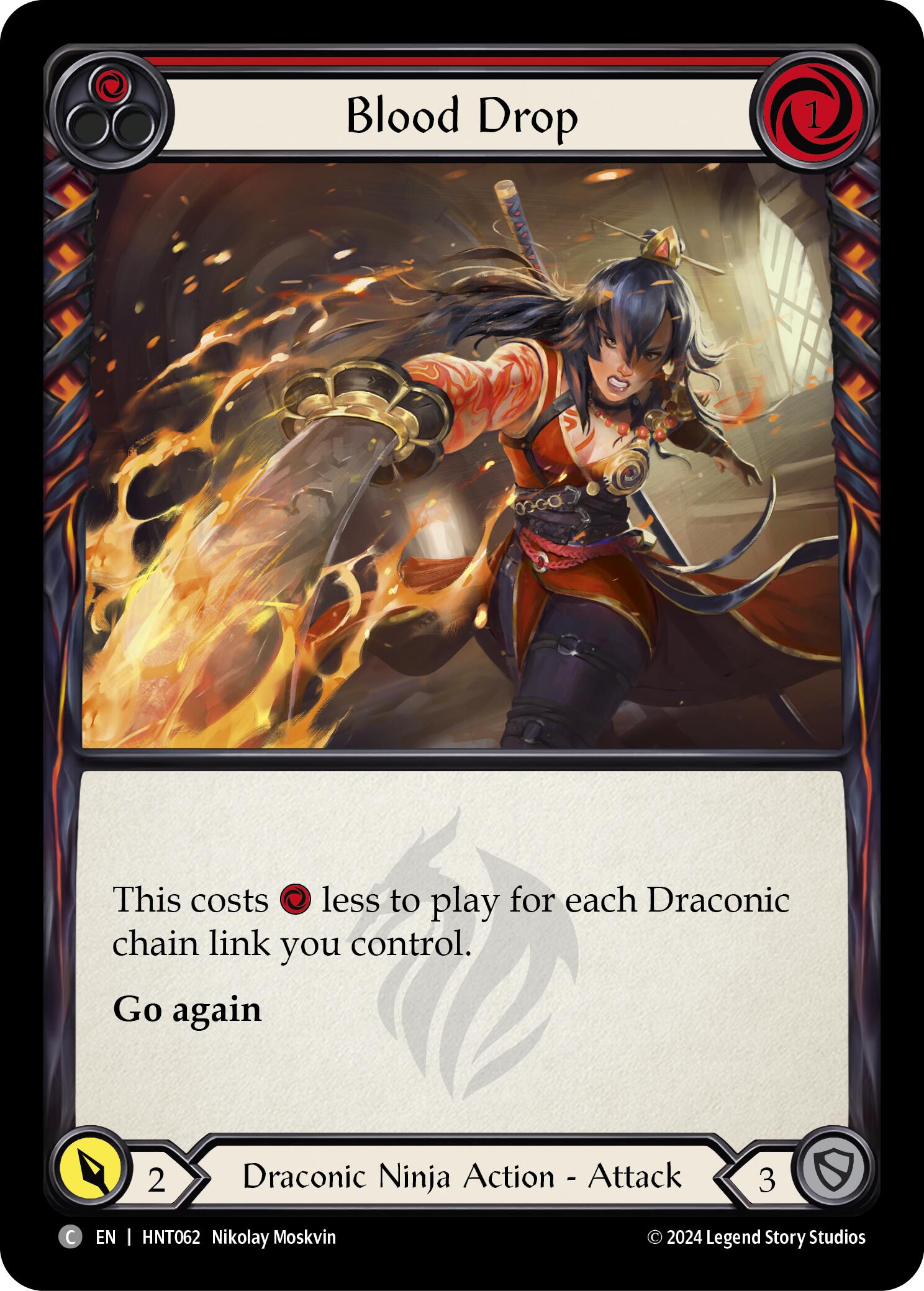 Blood Drop (Red) [HNT062] (The Hunted)  Rainbow Foil | Good Games Adelaide SA