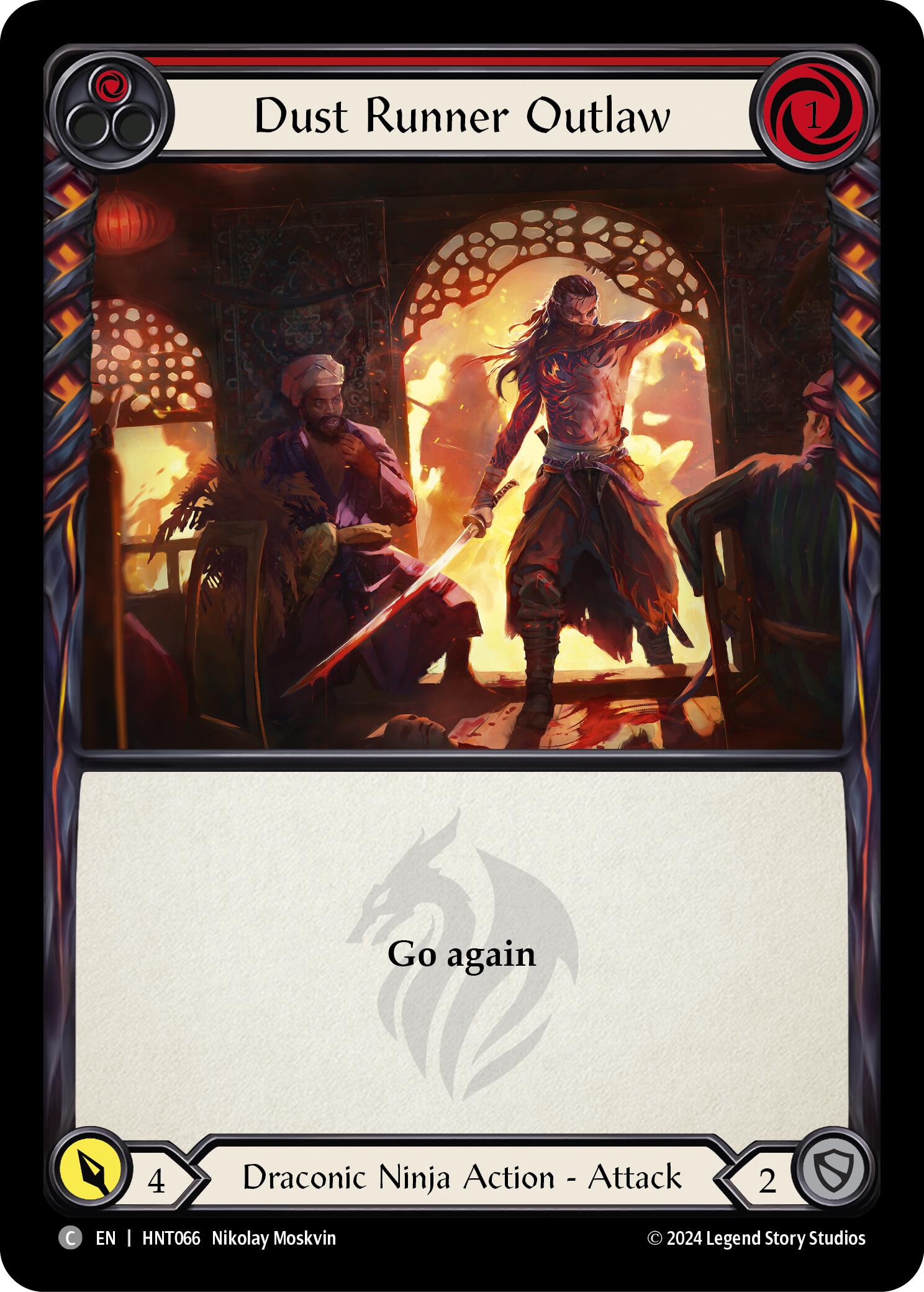 Dust Runner Outlaw (Red) [HNT066] (The Hunted)  Rainbow Foil | Good Games Adelaide SA