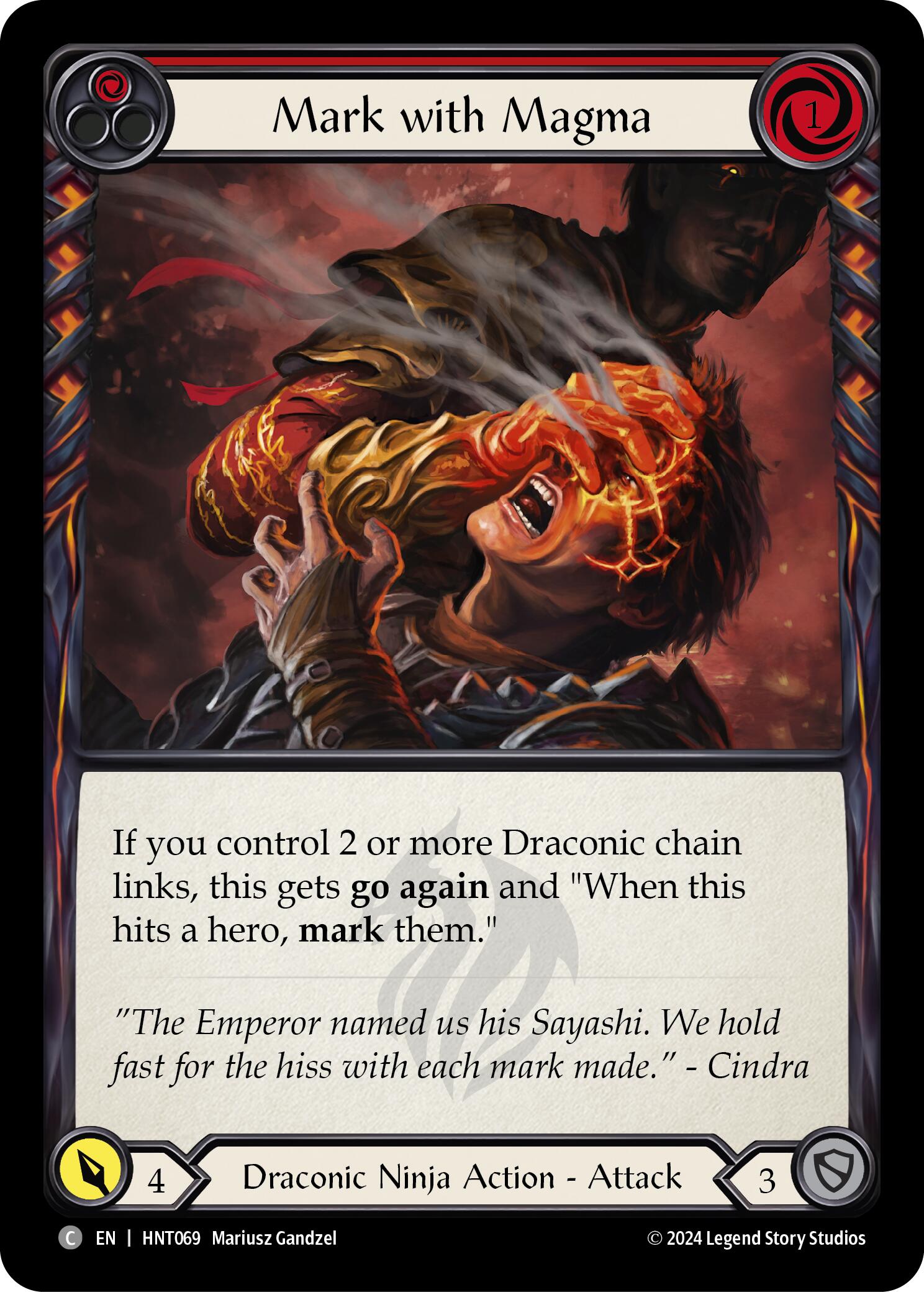 Mark with Magma (Red) [HNT069] (The Hunted)  Rainbow Foil | Good Games Adelaide SA