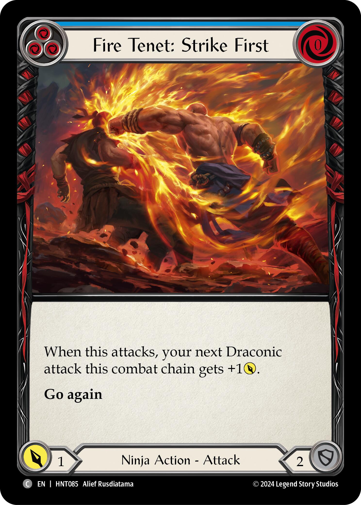 Fire Tenet: Strike First (Blue) [HNT085] (The Hunted)  Rainbow Foil | Good Games Adelaide SA