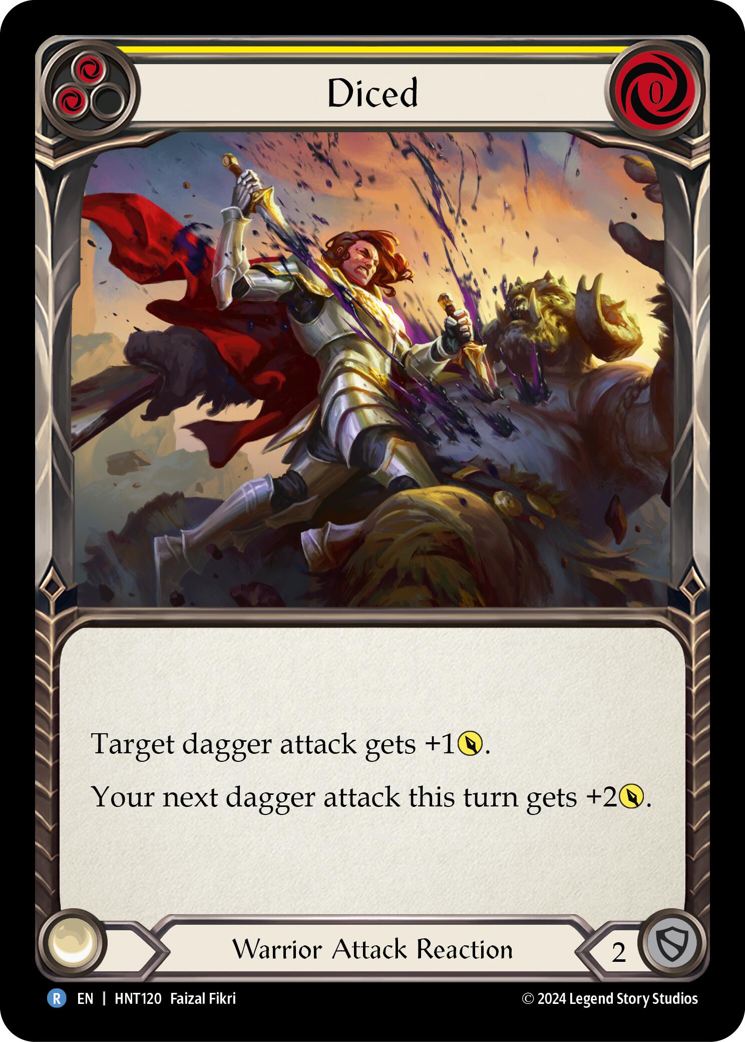 Diced (Yellow) [HNT120] (The Hunted)  Rainbow Foil | Good Games Adelaide SA