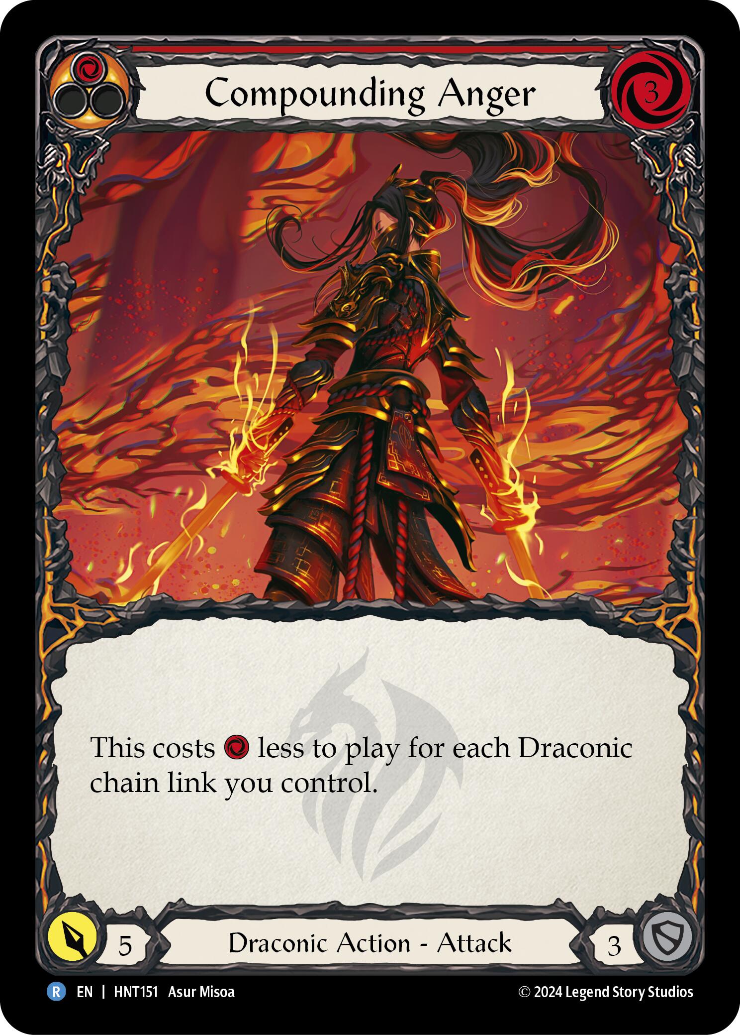 Compounding Anger (Red) [HNT151] (The Hunted)  Rainbow Foil | Good Games Adelaide SA