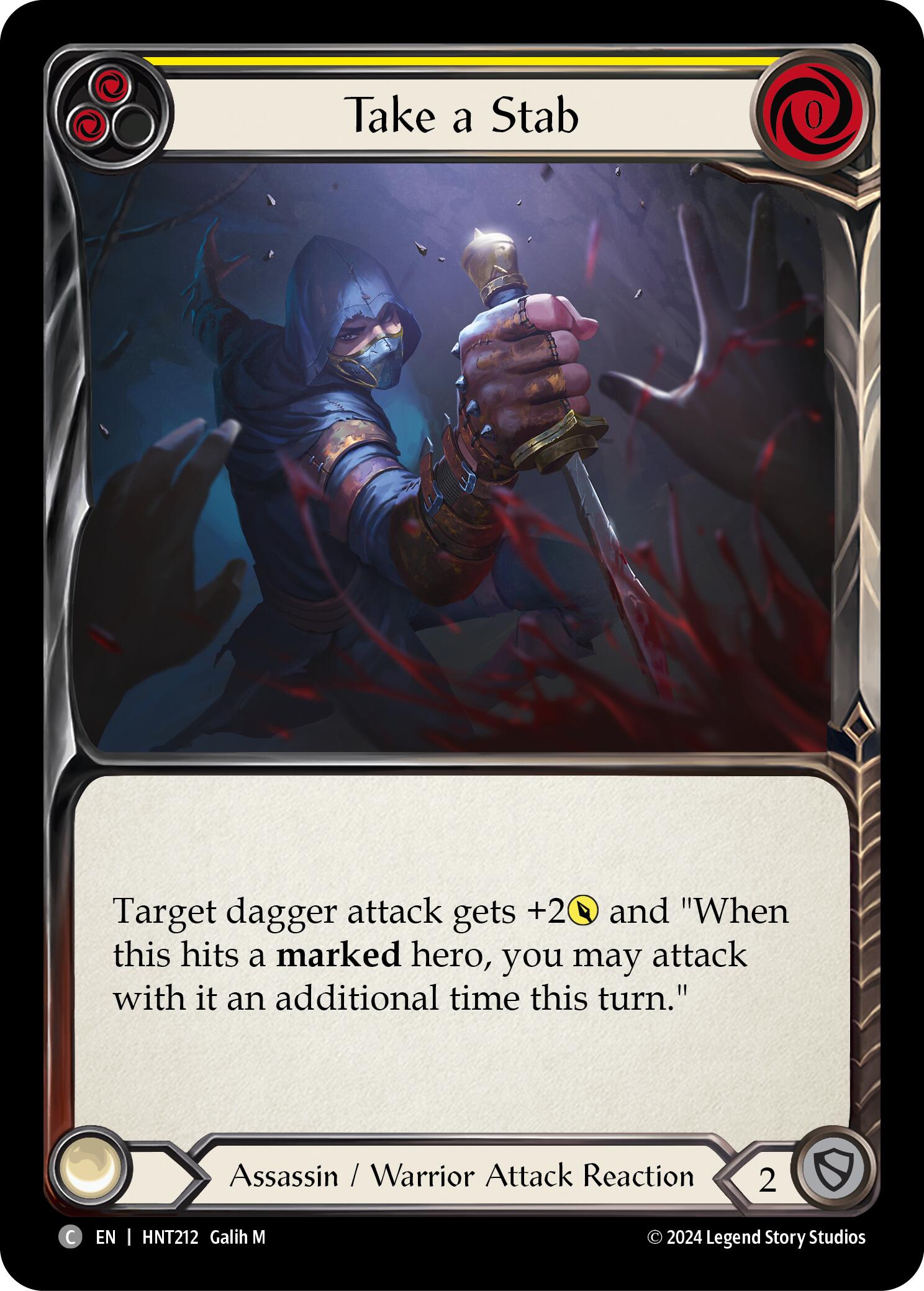 Take a Stab (Yellow) [HNT212] (The Hunted)  Rainbow Foil | Good Games Adelaide SA