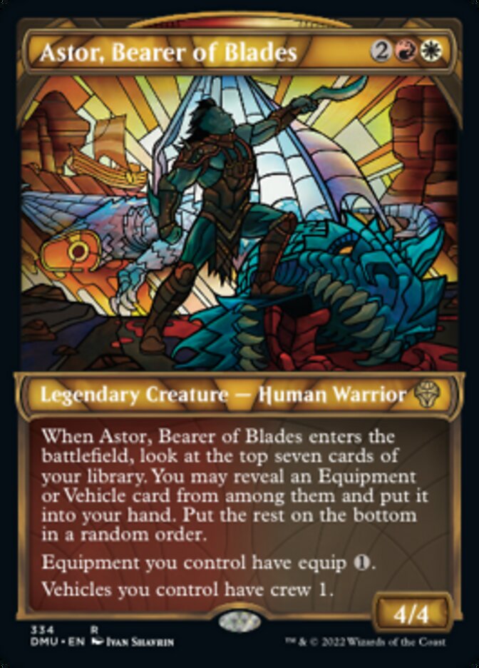 Astor, Bearer of Blades (Showcase Textured) [Dominaria United] | Good Games Adelaide SA