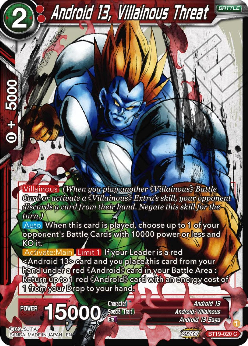 Android 13, Villainous Threat (BT19-020) [Fighter's Ambition] | Good Games Adelaide SA
