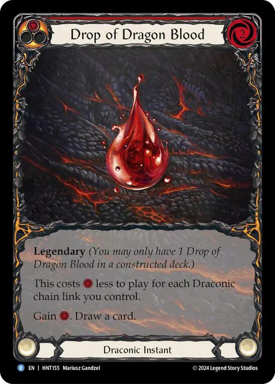 Drop of Dragon Blood (Red) (Extended Art) [HNT155] (The Hunted)  Rainbow Foil | Good Games Adelaide SA
