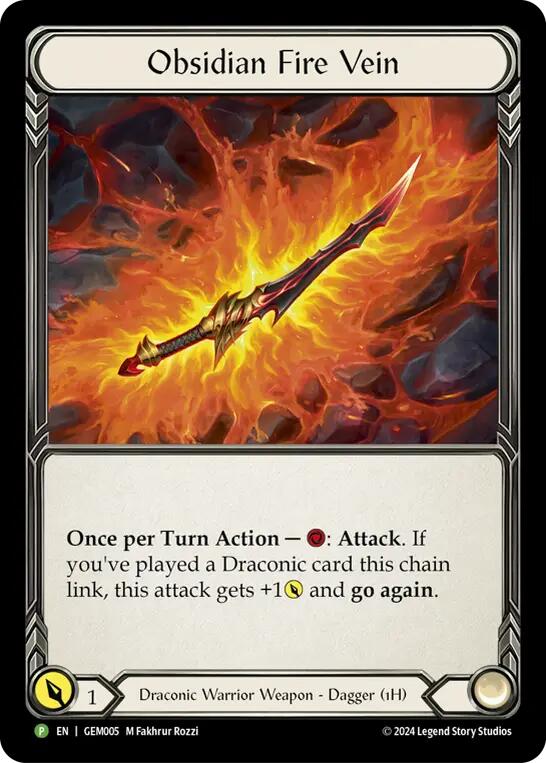 Obsidian Fire Vein [GEM005] (GEM Pack 1)  Cold Foil | Good Games Adelaide SA