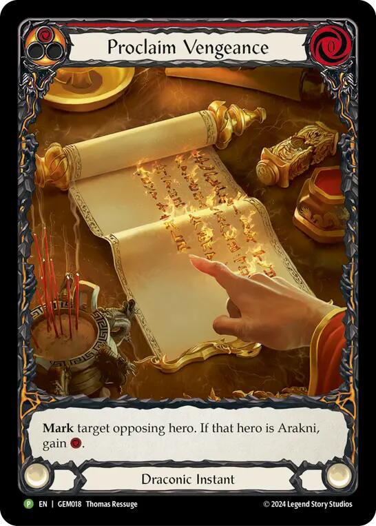 Proclaim Vengeance [GEM018] (GEM Pack 1)  Rainbow Foil | Good Games Adelaide SA