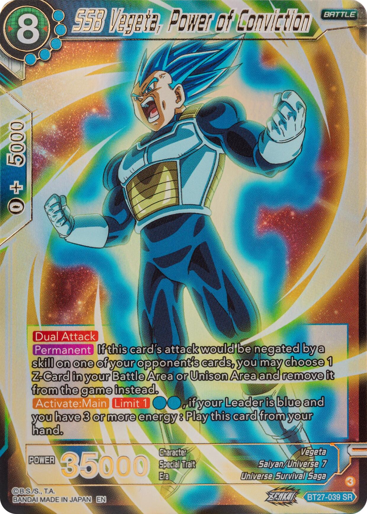 SSB Vegeta, Power of Conviction (BT27-039) [History of Z] | Good Games Adelaide SA