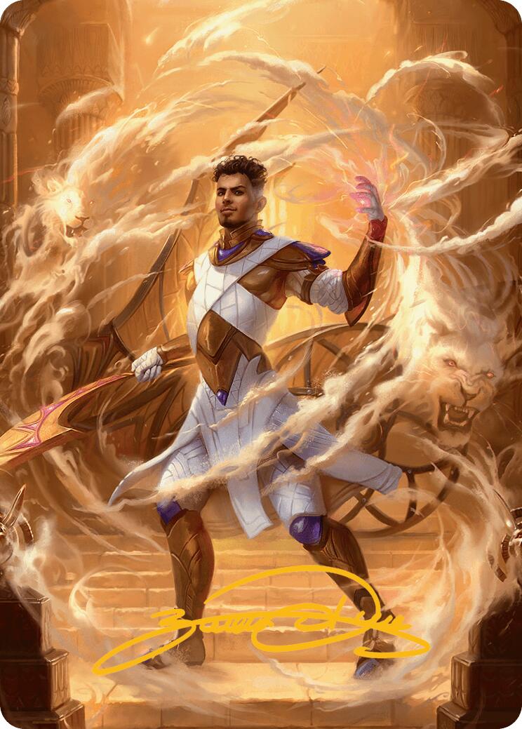 Basri, Tomorrow's Champion Art Card (Gold-Stamped Signature) [Aetherdrift Art Series] | Good Games Adelaide SA