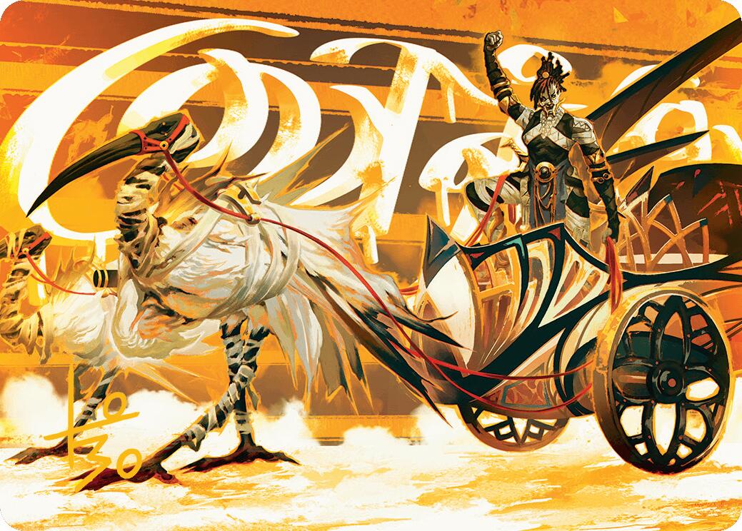 Skyseer's Chariot Art Card (Gold-Stamped Signature) [Aetherdrift Art Series] | Good Games Adelaide SA