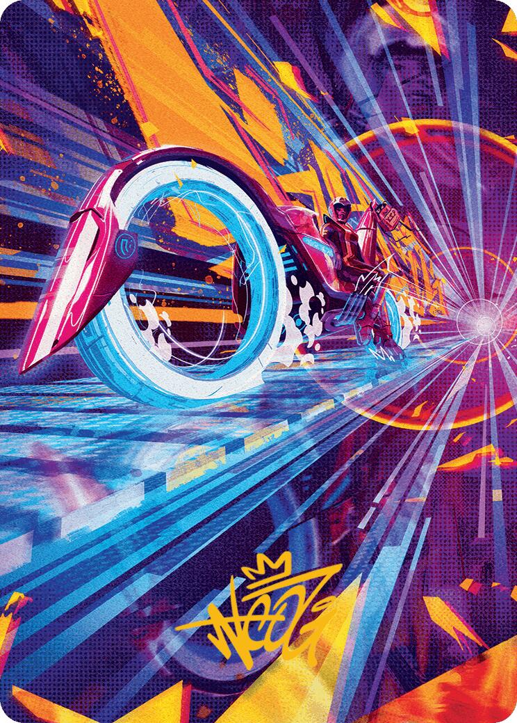 Spotcycle Scouter Art Card (Gold-Stamped Signature) [Aetherdrift Art Series] | Good Games Adelaide SA