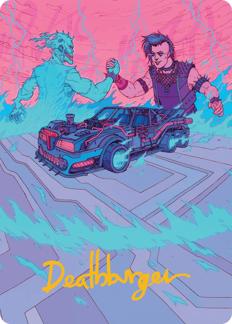 Demonic Junker Art Card (Gold-Stamped Signature) [Aetherdrift Art Series] | Good Games Adelaide SA
