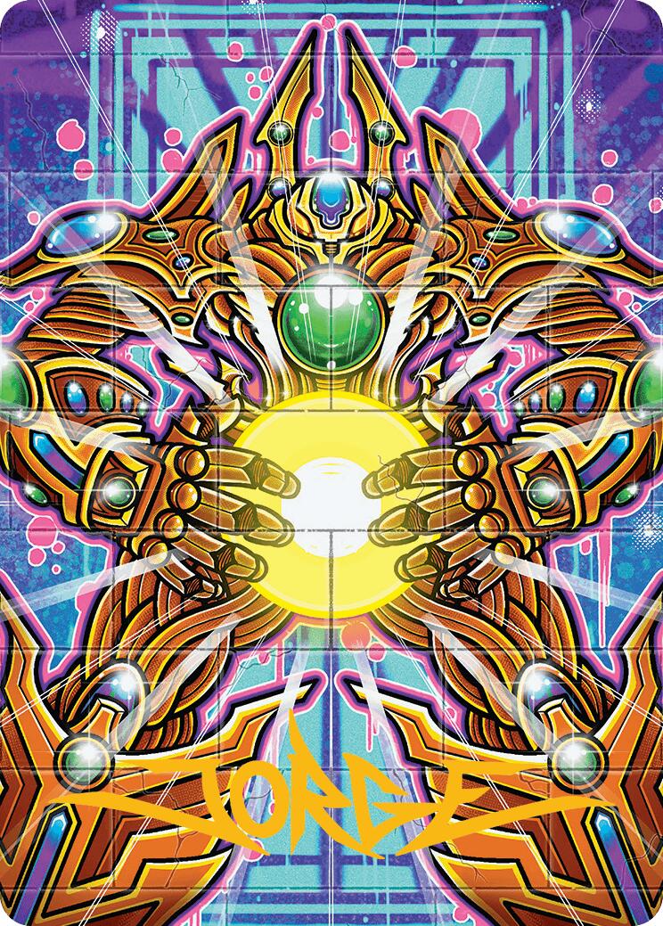 Brightglass Gearhulk Art Card (Gold-Stamped Signature) [Aetherdrift Art Series] | Good Games Adelaide SA