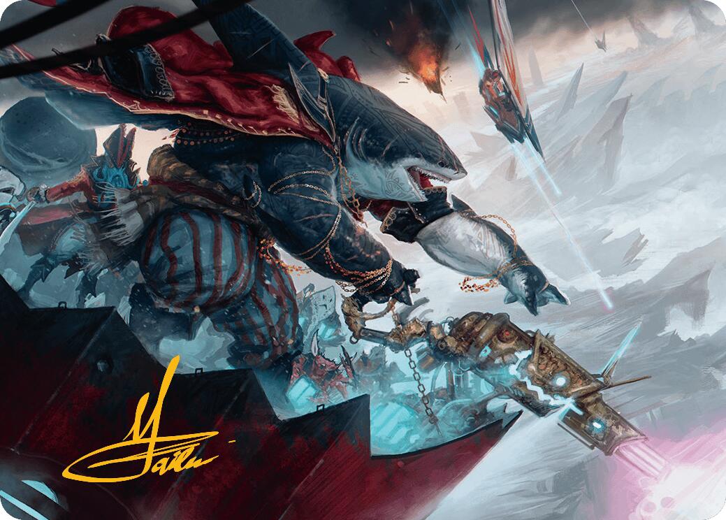 Captain Howler, Sea Scourge Art Card (16/54) (Gold-Stamped Signature) [Aetherdrift Art Series] | Good Games Adelaide SA