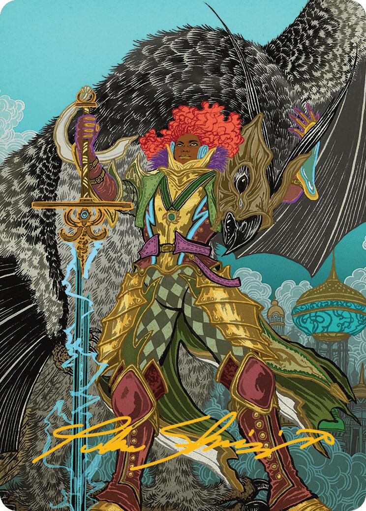 Caradora, Heart of Alacria Art Card (3/54) (Gold-Stamped Signature) [Aetherdrift Art Series] | Good Games Adelaide SA