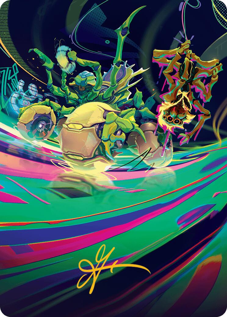 Thundering Broodwagon Art Card (Gold-Stamped Signature) [Aetherdrift Art Series] | Good Games Adelaide SA