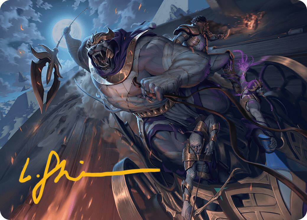Zahur, Glory's Past Art Card (Gold-Stamped Signature) [Aetherdrift Art Series] | Good Games Adelaide SA