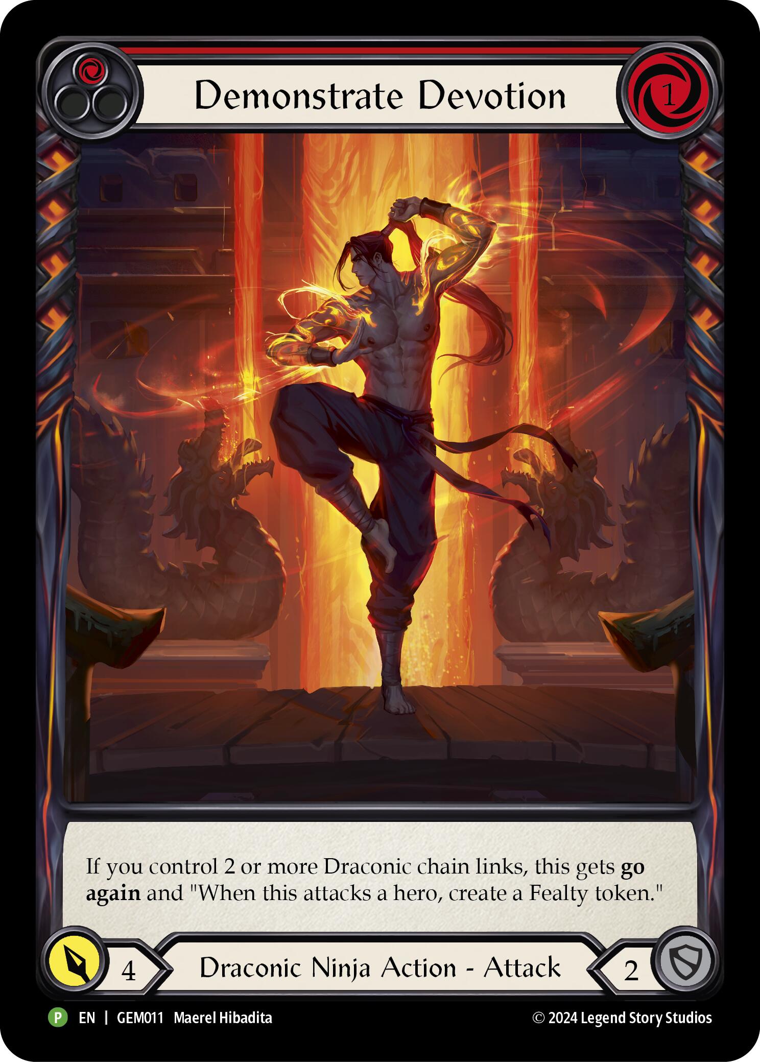 Demonstrate Devotion (Red) [GEM011] (GEM Pack 1)  Rainbow Foil | Good Games Adelaide SA