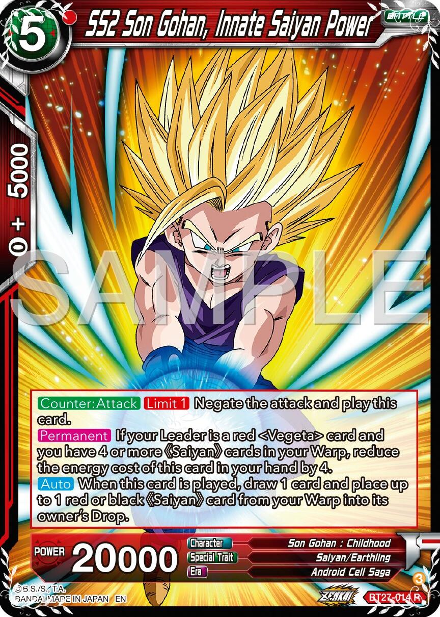 SS2 Son Gohan, Innate Saiyan Power (BT27-014) [History of Z] | Good Games Adelaide SA