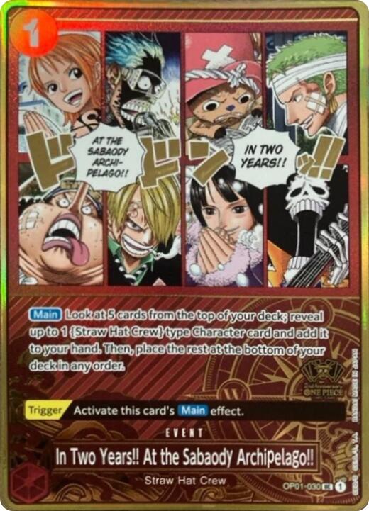 In Two Years!! At the Sabaody Archipelago!! (Japanese Version 2nd Anniversary Set) [One Piece Promotion Cards] | Good Games Adelaide SA