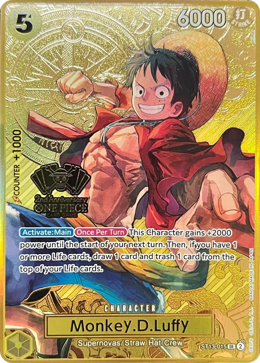 Monkey.D.Luffy (Japanese Version 2nd Anniversary Set) [One Piece Promotion Cards] | Good Games Adelaide SA