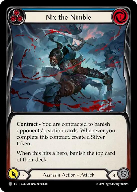 Nix the Nimble (Blue) [ARK020] (The Hunted Arakni Blitz Deck) | Good Games Adelaide SA