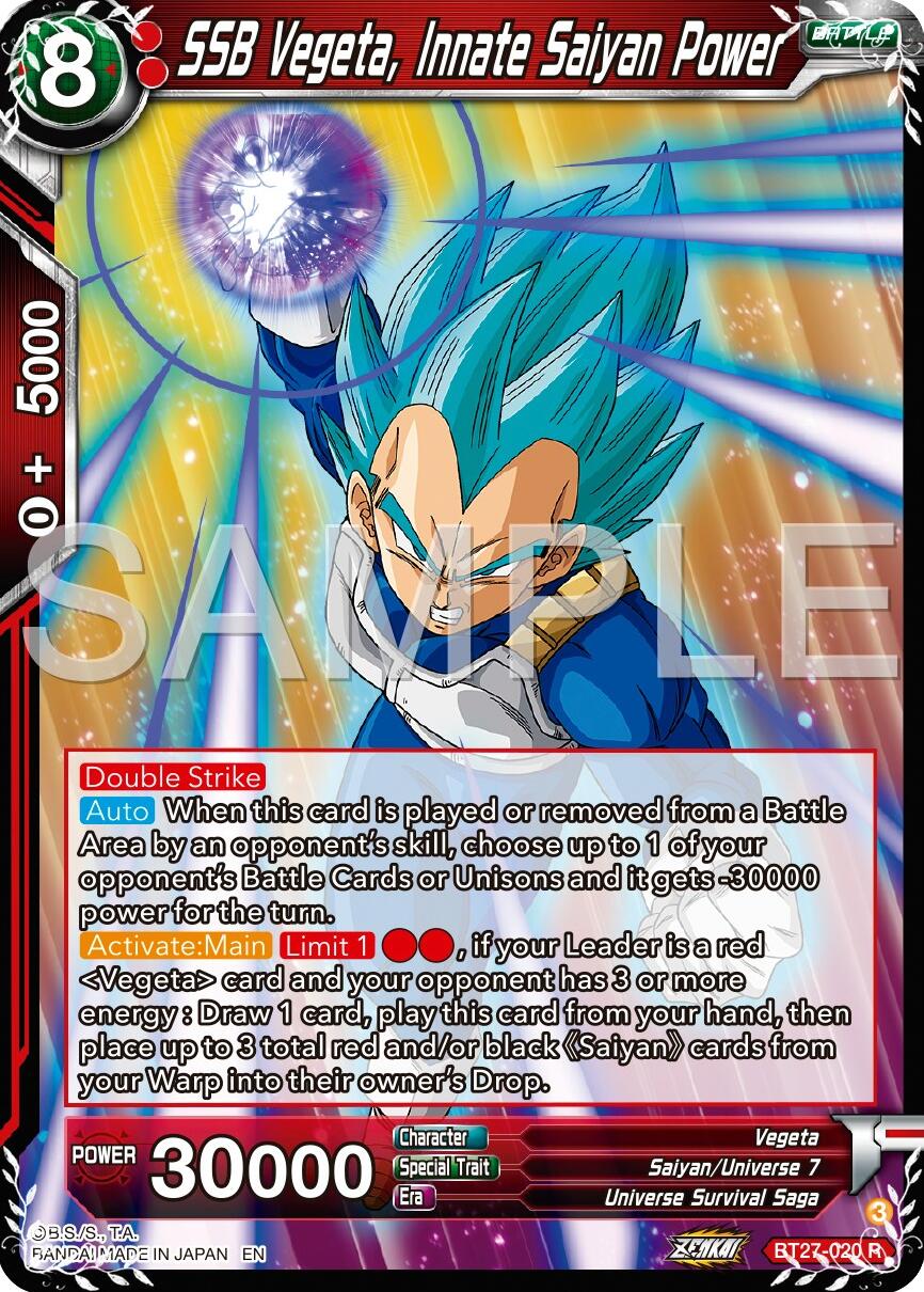 SSB Vegeta, Innate Saiyan Power (BT27-020) [History of Z] | Good Games Adelaide SA