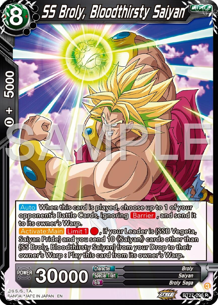 SS Broly, Bloodthirsty Saiyan (BT27-096) [History of Z] | Good Games Adelaide SA