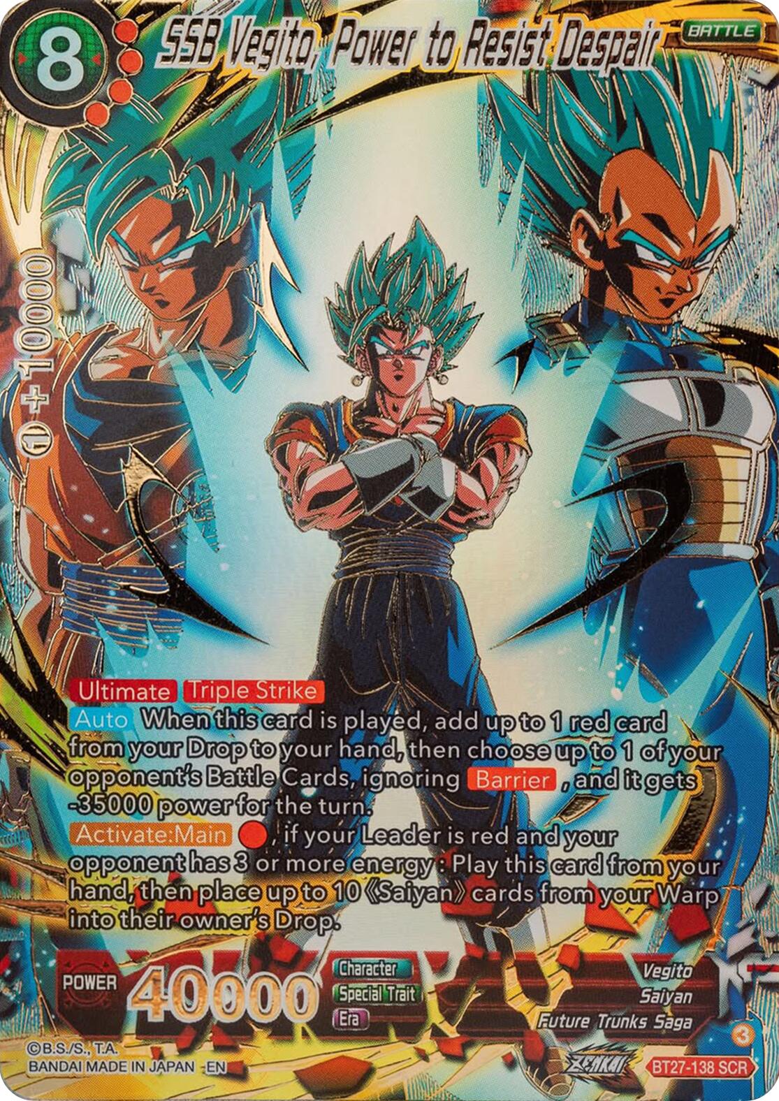 SSB Vegito, Power to Resist Despair (BT27-138) [History of Z] | Good Games Adelaide SA