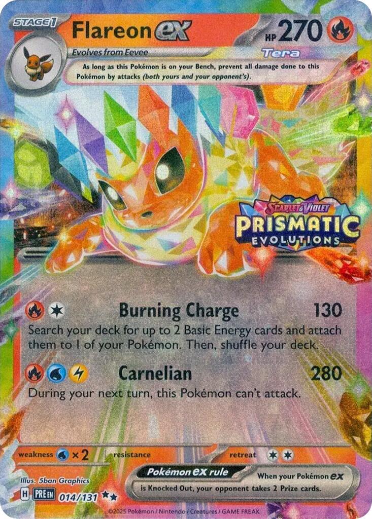 Flareon ex (014/131) (Prismatic Evolutions Stamp) [Scarlet & Violet: Prismatic Evolutions] | Good Games Adelaide SA