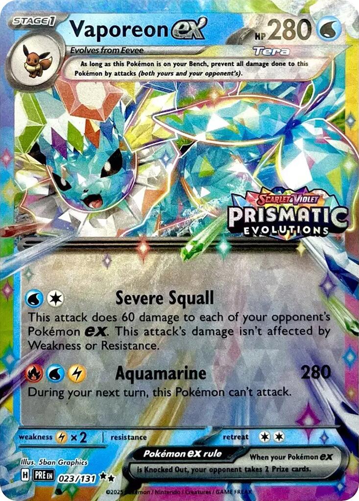 Vaporeon ex (023/131) (Prismatic Evolutions Stamp) [Scarlet & Violet: Prismatic Evolutions] | Good Games Adelaide SA