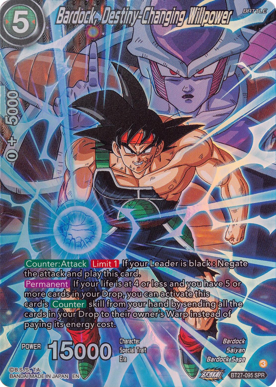 Bardock, Destiny-Changing Willpower (SPR) (BT27-095) [History of Z] | Good Games Adelaide SA