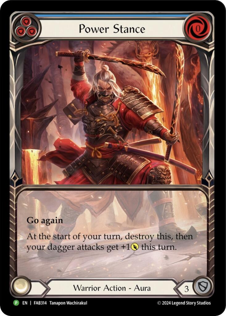 Power Stance (Blue) (Extended Art) [FAB314] (Promo)  Rainbow Foil | Good Games Adelaide SA