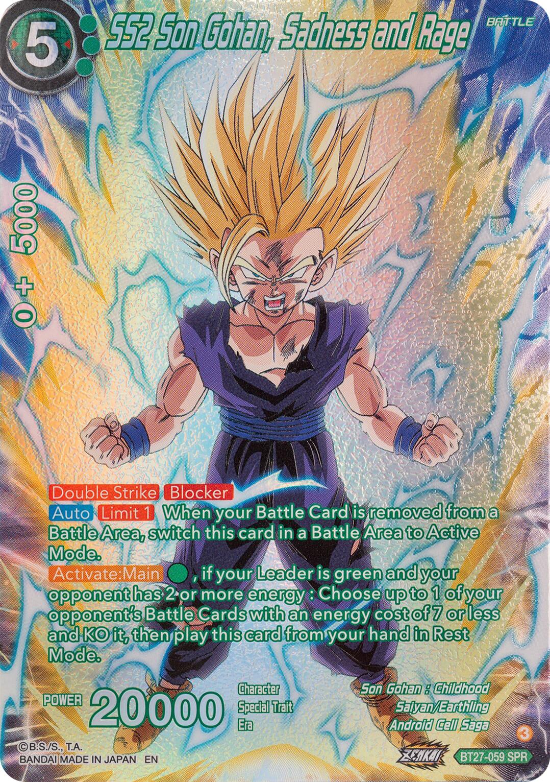SS2 Son Gohan, Sadness and Rage (SPR) (BT27-059) [History of Z] | Good Games Adelaide SA