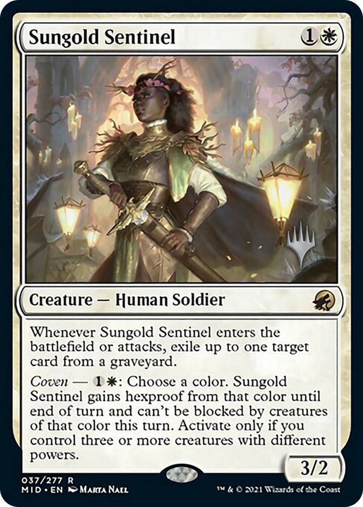Sungold Sentinel 37p/171 (Promo Pack: Innistrad: Midnight Hunt)  - Foil | Good Games Adelaide SA