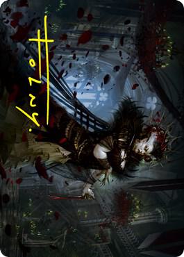 Falkenrath Forebear Art Card Gold Stamped Signature 33 (Art Series: Innistrad: Crimson Vow)  | Good Games Adelaide SA