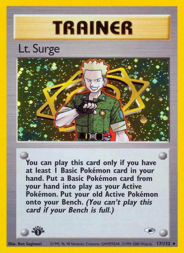 Lt. Surge 017/132 (Gym Heroes)  - 1st Edition Holofoil | Good Games Adelaide SA