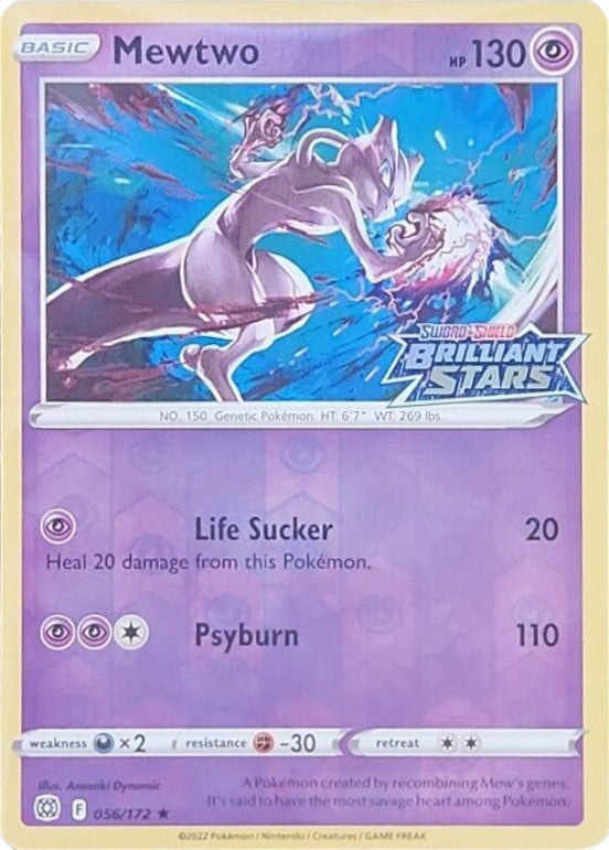 Mewtwo (056/172) (Brilliant Stars Stamped) [Sword & Shield: Brilliant Stars] | Good Games Adelaide SA