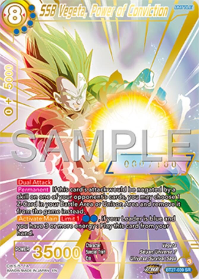 SSB Vegeta, Power of Conviction (Serial Numbered) (BT27-039) [History of Z] | Good Games Adelaide SA