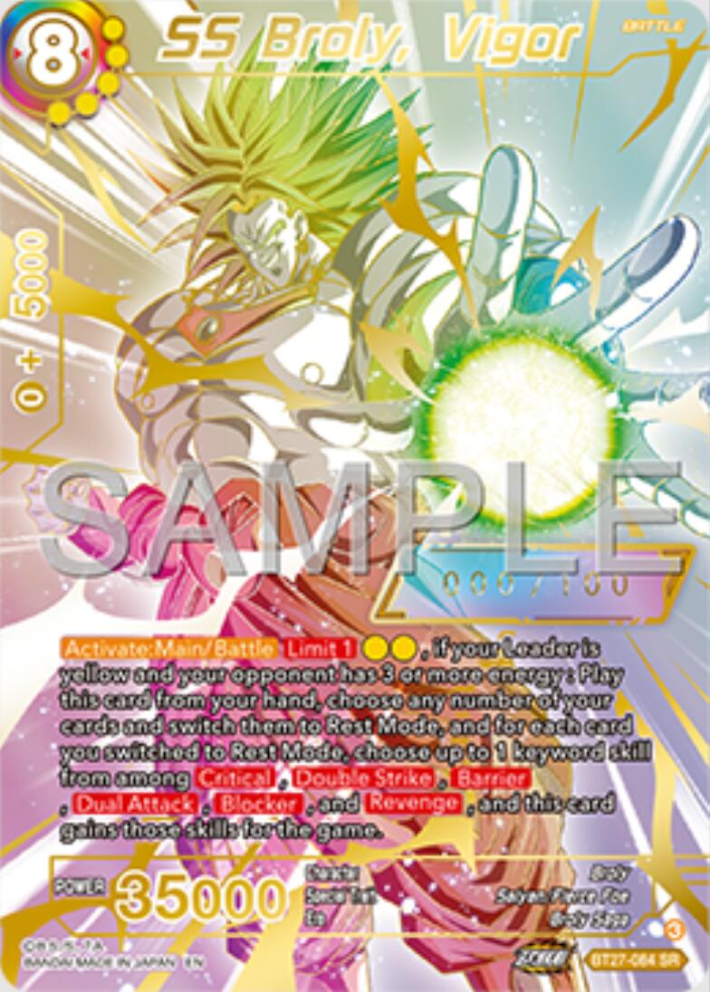 SS Broly, Vigor (Serial Numbered) (BT27-084) [History of Z] | Good Games Adelaide SA