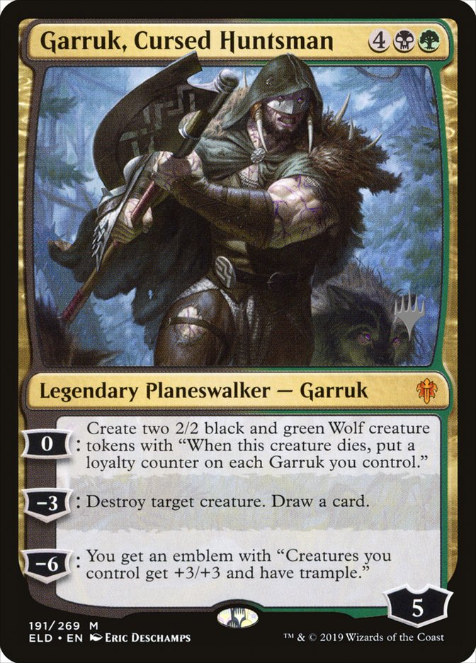 Garruk, Cursed Huntsman (Promo Pack) [Throne of Eldraine Promos] | Good Games Adelaide SA