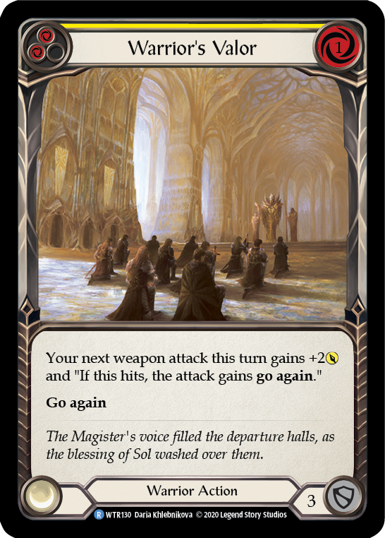 Warrior's Valor (Yellow) [U-WTR130] Unlimited Rainbow Foil | Good Games Adelaide SA