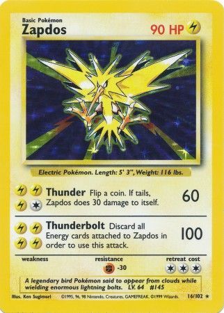 Zapdos (16/102) [Base Set Unlimited] | Good Games Adelaide SA