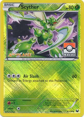 Scyther (4/108) (League Promo 4th Place) [Black & White: Dark Explorers] | Good Games Adelaide SA