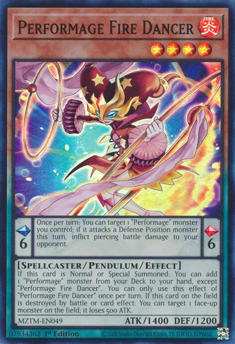 Performage Fire Dancer [MZTM-EN049] Super Rare | Good Games Adelaide SA