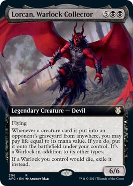 Lorcan Warlock Collector Extended Art 296 (Commander: Adventures in the Forgotten Realms)  | Good Games Adelaide SA