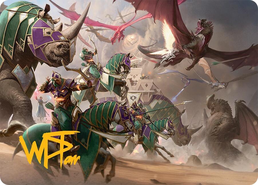 United Battlefront Art Card (5/54) (Gold-Stamped Signature) [Tarkir: Dragonstorm Art Series] | Good Games Adelaide SA